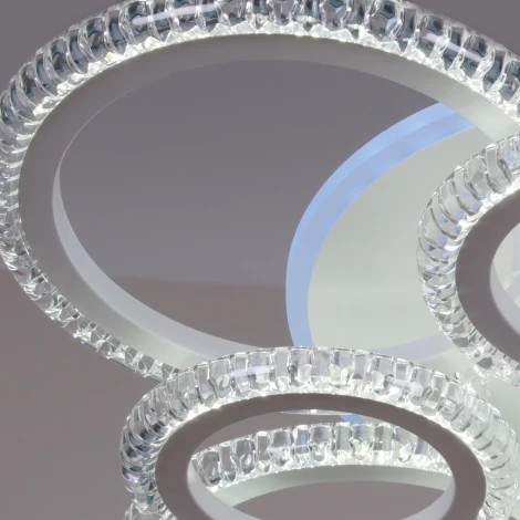 Потолочная люстра светодиодная на штанге с пультом с регулировкой цветовой температуры, яркости и ночным режимом Reluce 36890-0.3-4+4A WH (RGB)