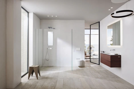 Унитаз подвесной Geberit AquaClean Sela 146.224.21.1 вставка глянцевый хром
