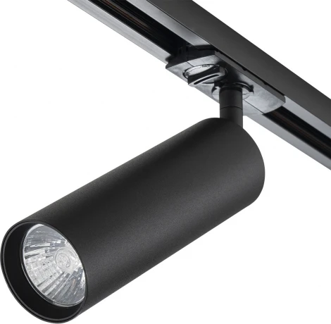 Трековый светильник однофазный Escada 20001 20001TRA/02 SBK 1x50Вт GU10, металл, черный матовый (220V, круглые)