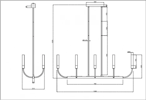 Потолочная люстра на штанге Maytoni Deja Vu MOD423CL-08C