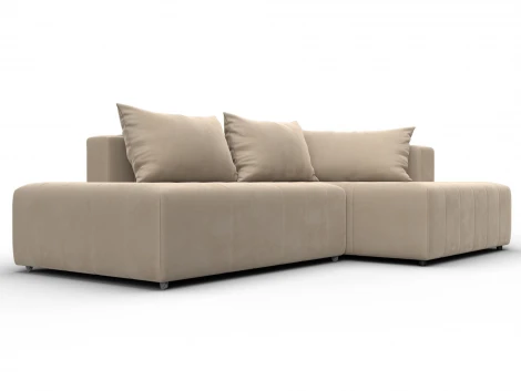 Диван угловой Лига-103 НПБ угол правый (ДСП,Брус,Фанера,Велюр/Бежевый) Лига Диванов 134814