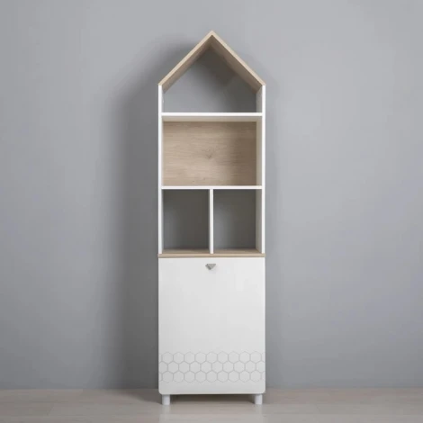 Стеллаж Эльга (Эльга белый шагрень / дуб белый exclusive) Mobi арт.518264