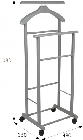 Вешалка костюмная на колесах В 22Н серый от фабрики Mebelik