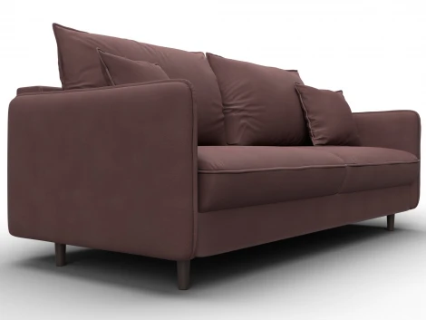 Диван прямой Лига-064 НПБ (ДСП/Дерево/Замша/Бордовый) Лига Диванов 129617