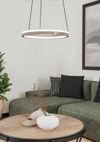 Подвесной светодиодный светильник с регулировкой цветовой температуры песочный Eglo Mezzomonte 901824