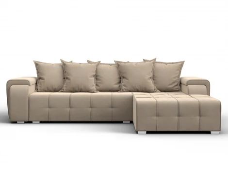 Диван угловой Лига-121 правый угол (ДСП,Брус,Велюр/Бежевый) Лига Диванов 137345