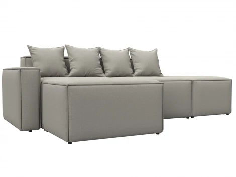 Диван угловой модульный Лига-063 угол левый (ДСП/Пластик/Рогожка/Бежевый) Лига Диванов 129783L