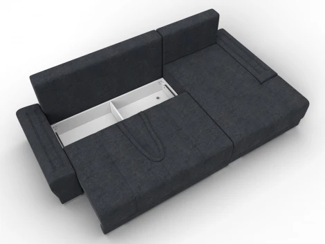 Диван угловой Лига-119 угол правый (ДСП,Брус,Фанера,ЛДС,Велюр/Темно-серый) Лига Диванов 137100