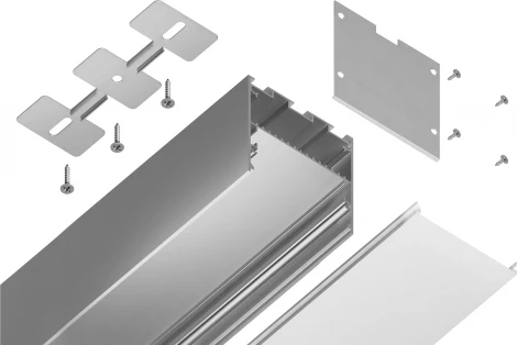Алюминиевый профиль накладной/подвесной "Profile System" для светодиодной ленты до 41,4мм Ambrella Illumination GP3100AL