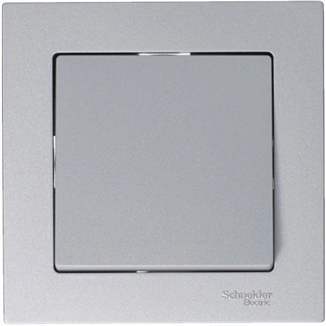 Выключатель встраиваемый одноклавишный (алюминий) Systeme Electric AtlasDesign ATN000361