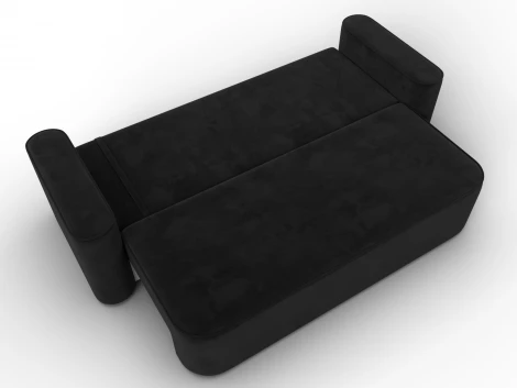 Диван прямой Лига-118 НПБ (ДСП,ЛДСП,Брус,Фанера,Велюр/Черный) Лига Диванов 137077