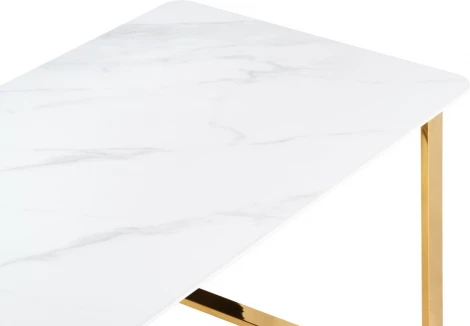Керамический стол Селена 140 (Селена 2 140х80х77 белый мрамор / золото) Notta арт.571412