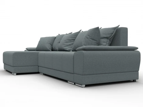 Диван угловой Лига-119 угол левый (ДСП,Брус,Фанера,ЛДС,Рогожка/Серый) Лига Диванов 137086L