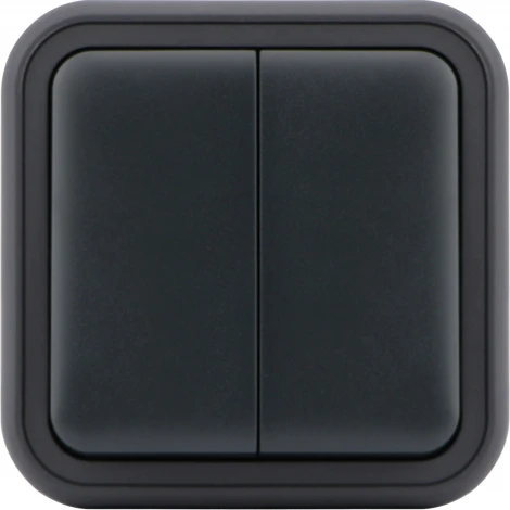 Переключатель 2-клавишный накладной, цвет антрацит IP55 Donel W55 DIP20828