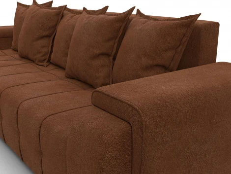 Диван угловой Лига-121 левый угол (ДСП,Брус,Велюр/Терракотовый) Лига Диванов 137353L