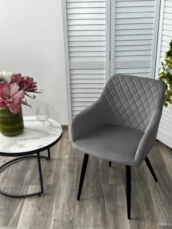 Стул BRANDY 505-35 Серый, велюр беспальчиковый" / черный каркас, М-City"