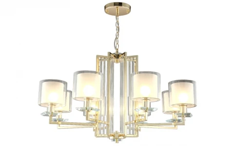 Подвесная люстра Crystal Lux Nicolas SP-PL8 GOLD/WHITE (220V, на цепи)