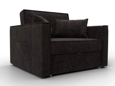Кресло-кровать Лига-104 (80) (ЛДСП,Брус,Фанера,Велюр/Коричневый) Лига Диванов 134851