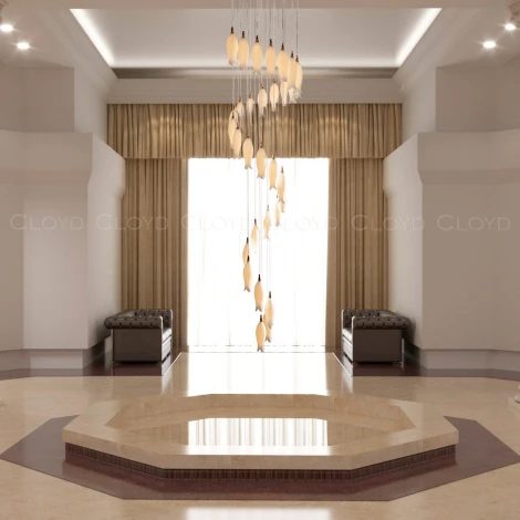 Потолочная люстра каскадная водопад с цветами Cloyd Argana 11239