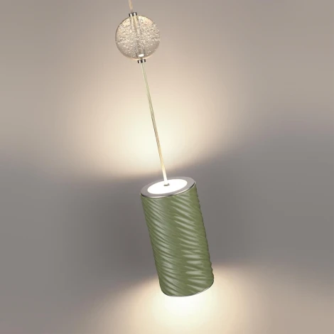 Подвесной светильник Odeon Light Riviera 5451/18LA зеленый/никель/металл/керамика/хрусталь/акрил LED x 18W 2000К/3000K/4000K/переключ