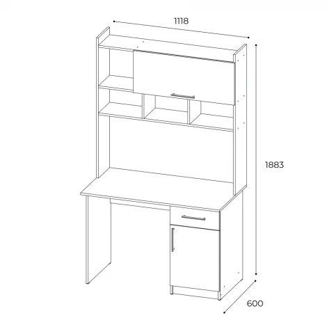 Стол компьютерный ТЭКС Квартет-10, дуб сонома/белый