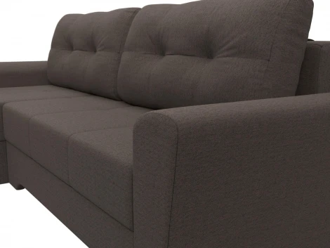 Диван угловой Амстердам левый угол (Коричневый/Рогожка) Лига Диванов арт.122764L