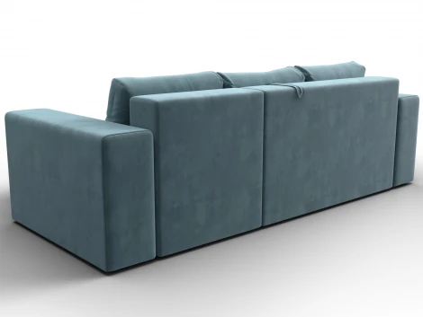 Диван угловой Лига-076 угол универсальный (ДСП/Пластик/Велюр/Бирюзовый) Лига Диванов 129841