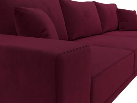 Диван угловой Льюес правый (Бордовый/Микровельвет) Лига Диванов арт.122408