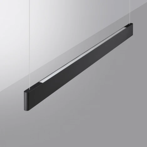 Подвесной линейный светильник Novotech Iter 359548 черный диммир. со сменой цв.темпер. (пульт ДУ/прилож. Smart Life) LED 12/24W 220V 3000-5700К (регулировка яркости, умный дом - Алиса, Tuya Smart, Smart Life, на тросе)