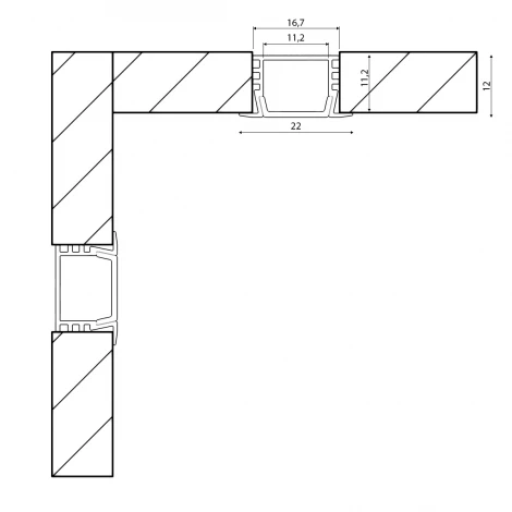 Профиль встраиваемый RC-2212 SWG
