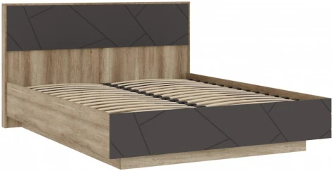 Двуспальная кровать Диамо КР 1 (Диамо КР 01 160х200 софт графит / дуб каньон) Woodville арт.546000