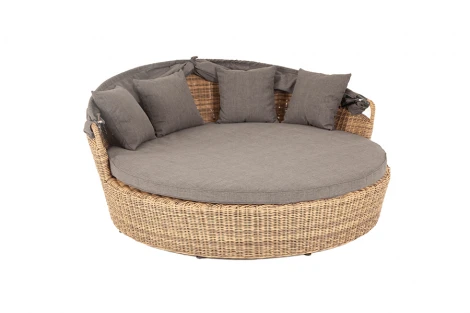 Плетеная кровать круглая, цвет соломенный 4SIS Стильяно YH-L618W