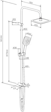 Душевая стойка Damixa Origin Evo 978200000