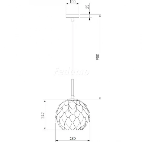 Подвесной светильник артишок 304/1 Bogate's Cedro серебро / хром (220V, на проводе)