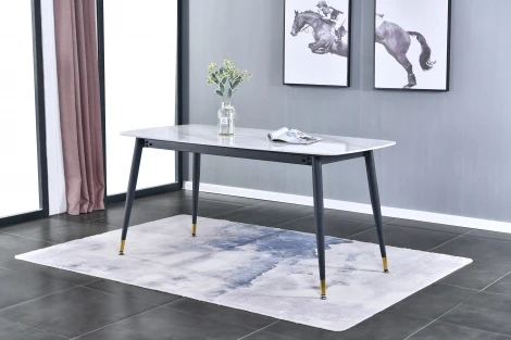 Стол обеденный IST-CASA Рио DT-2849.2, 120х80х75 см, белый мрамор