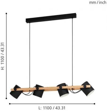 Подвесной светильник Eglo Hornwood 43424 (220V, на проводе)