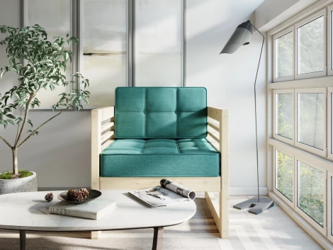 Кресло Arsko Сега сосна рогожка бирюзовая