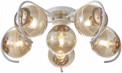 Потолочная люстра Arte Milano AMALFI 326208/5+1 WH+FG (220V, шар)