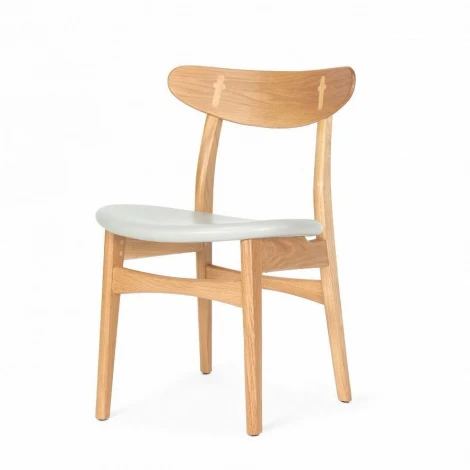 Стул Dutch 2 Дуб Серый кожа