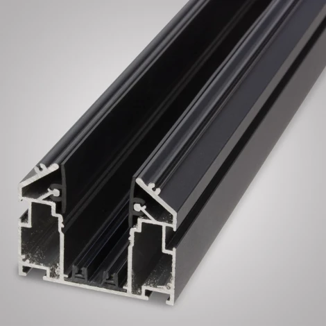 Трековый шинопровод встраиваемый однофазный с закладным профилем для натяжного потолка ПВХ 3м 220V черный AM Group AM539 3M BK SMART