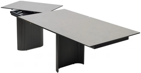 Стол M-City RAGNAR 180 цвет 1699 Серая кожа, керамика / Темно-серый каркас