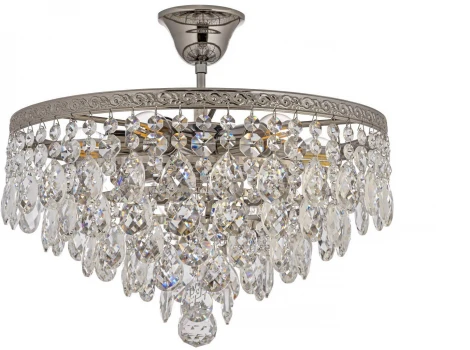 Потолочная люстра на штанге Arti Lampadari Castellana Nickel E 1.3.30.608 N (220V, хрусталь, круглые)