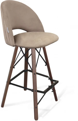 Стул барный Sheffilton SHT-ST34-1/S80 латте/темный орех/черный