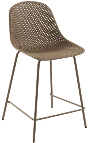 Барный стул La Forma (ex Julia Grup) Quinby (Бежевый/ Сталь,Полипропилен,Металл,Пластик)