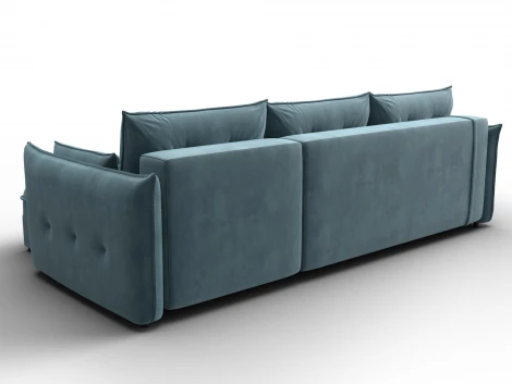 Диван угловой Лига-100 НПБ угол универсальный (ДСП,Фанера/Пластик/Велюр/Бирюзовый) Лига Диванов 133679