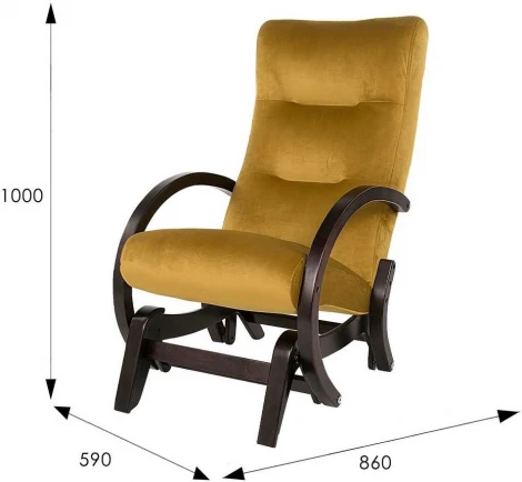 Кресло-качалка маятник Мэтисон ткань охра, каркас венге структура от фабрики Mebelik
