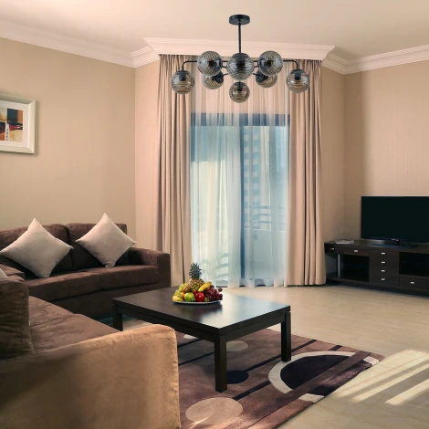 Потолочная люстра на штанге Escada Twilight 646/8P E27*60W Black (220V)