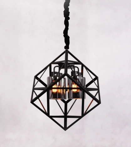 Подвесной светильник Lumina Deco Brutte LDP 11339-4 BK (220V, на цепи, куб)