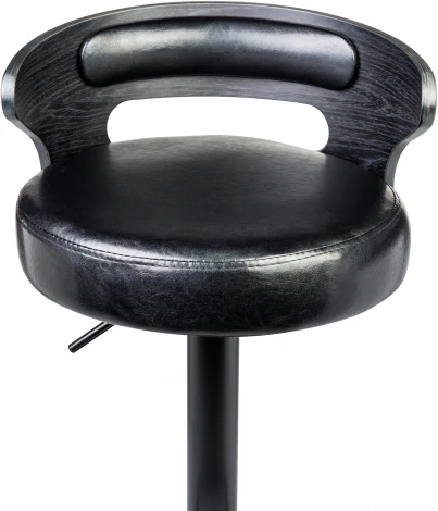 Стул барный DOBRIN FRED BLACK (чёрное дерево, чёрный) 1018_BlackBase-LMZ BLACK, цвет сиденья черный, каркаса черное основания черный