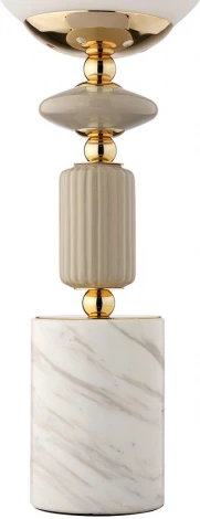 Настольная лампа Lumion Vivien 6580/1T французское золото, серый/белый металл, керамика/стекло E14 1*40W 220V (выключатель)